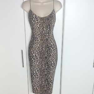 Elegant Leopard Print Midi Dress